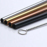 4x Stainless Steel Reusable Metal Drinking Straws